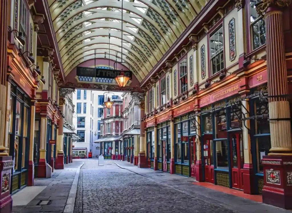 Leadenhall Market in London, used as a Harry Potter filming location for Diagon Alley- Harry Potter Travel Guide